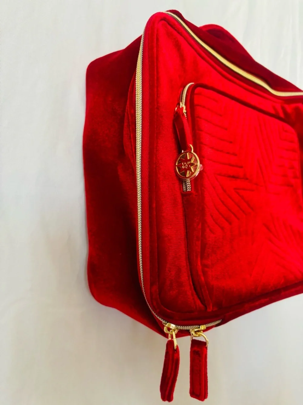 Wonder Woman inspired Red Stars Quilted Estée Lauder travel Bag